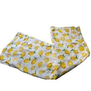 Lemon Print Cotton Muslin Baby Blanket 46X46 Inches Lightweight & Breathable